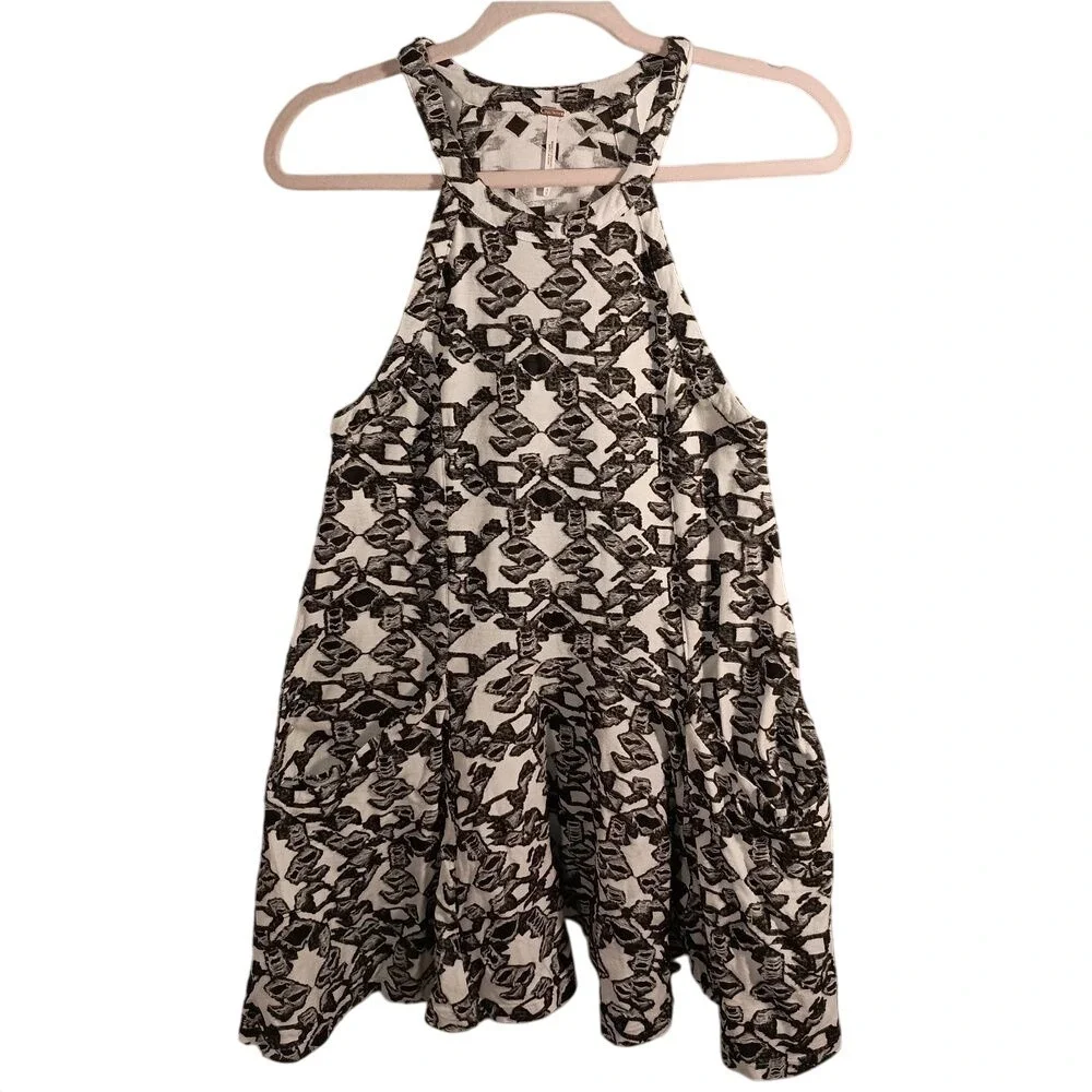 Free People Women's Black & White Fit‎ And Flare SKUW108